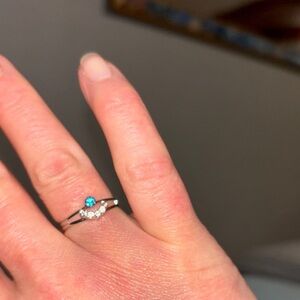 Elegant Silver and Blue Gemstone Ring